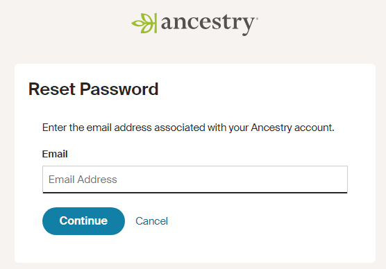enter email address to reset password